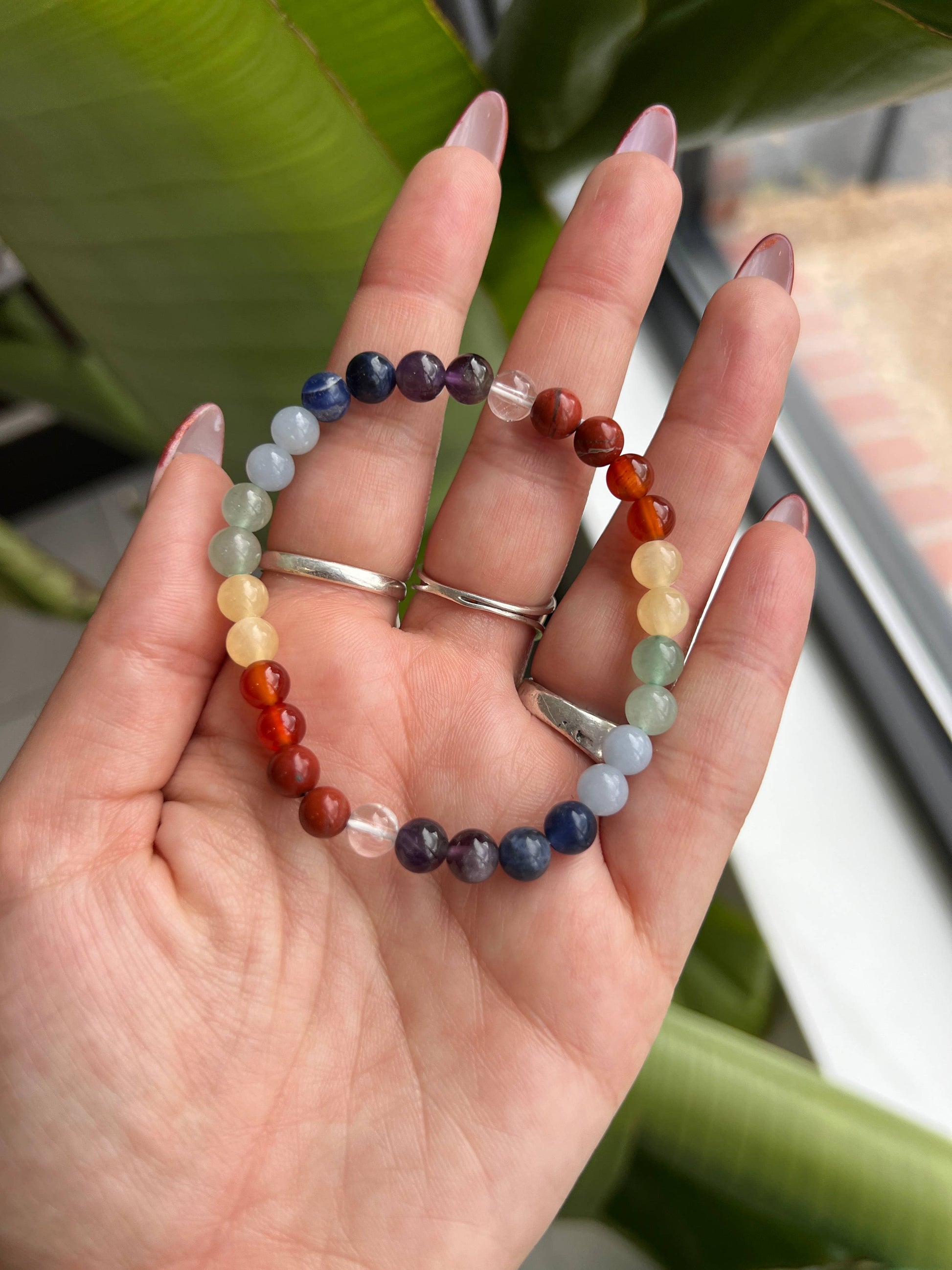 Sapphire & Sage Chakra Beaded Crystal Bracelet Bracelet