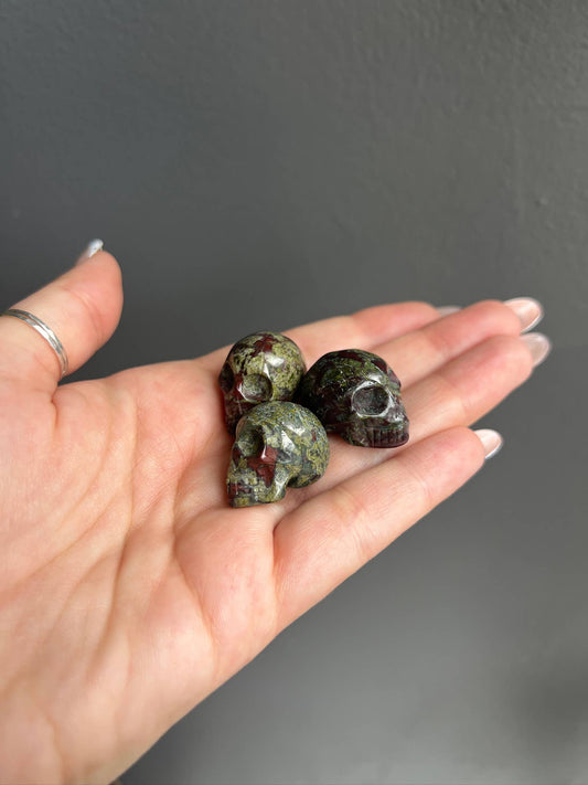 Sapphire & Sage Dragons Blood Jasper Mini Crystal Skull Crystals