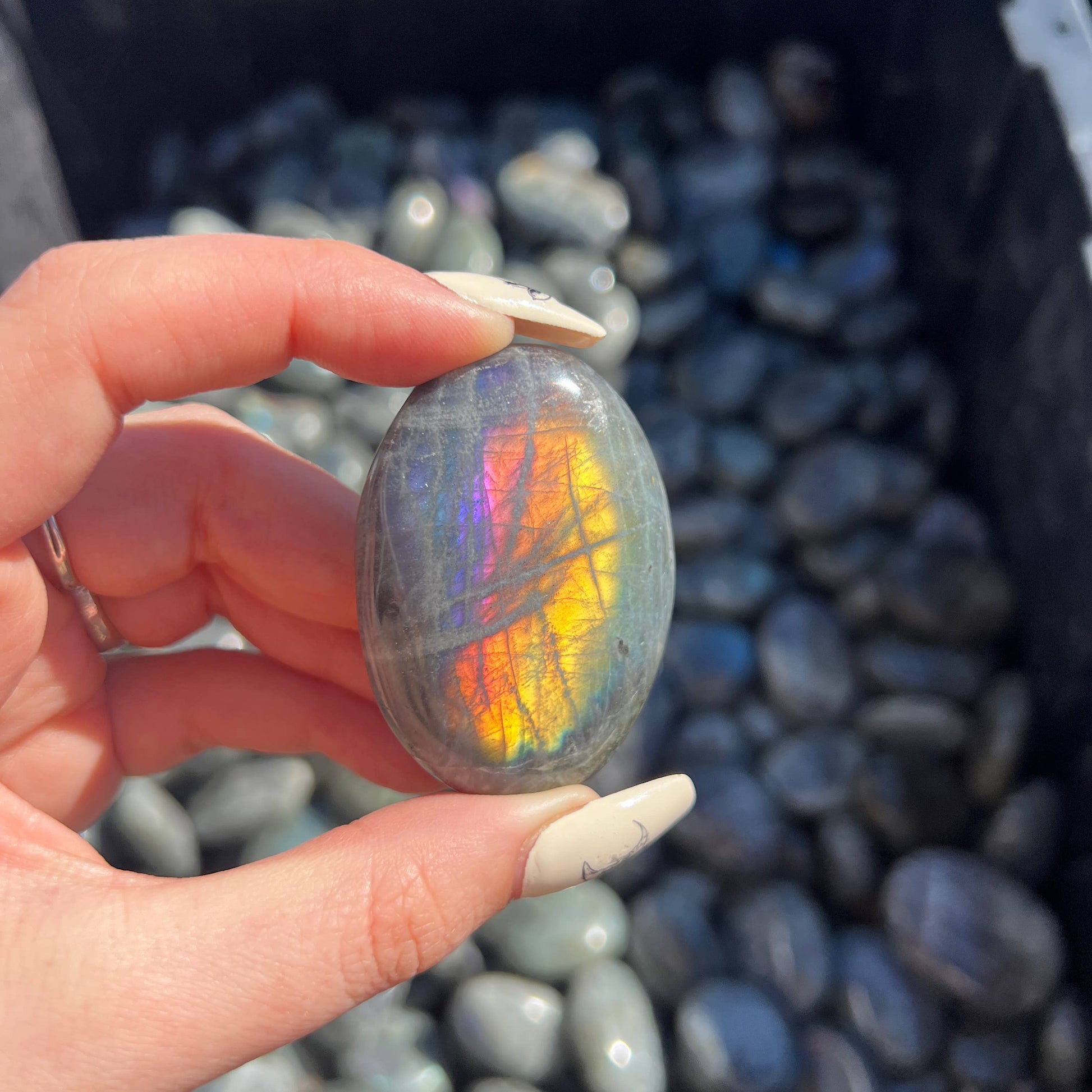 Sapphire & Sage Labradorite Crystal Palm Stone Crystals