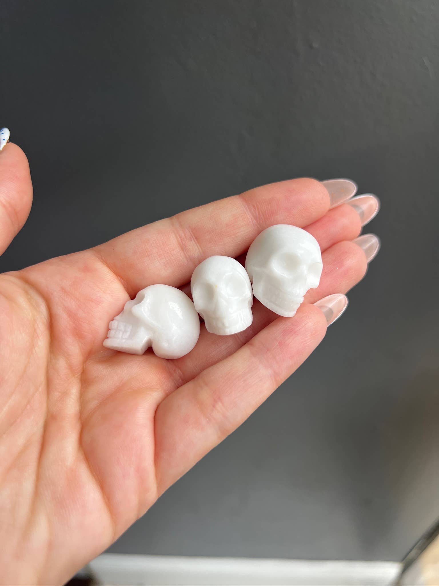 Sapphire & Sage White Jade Mini Crystal Skull Crystals