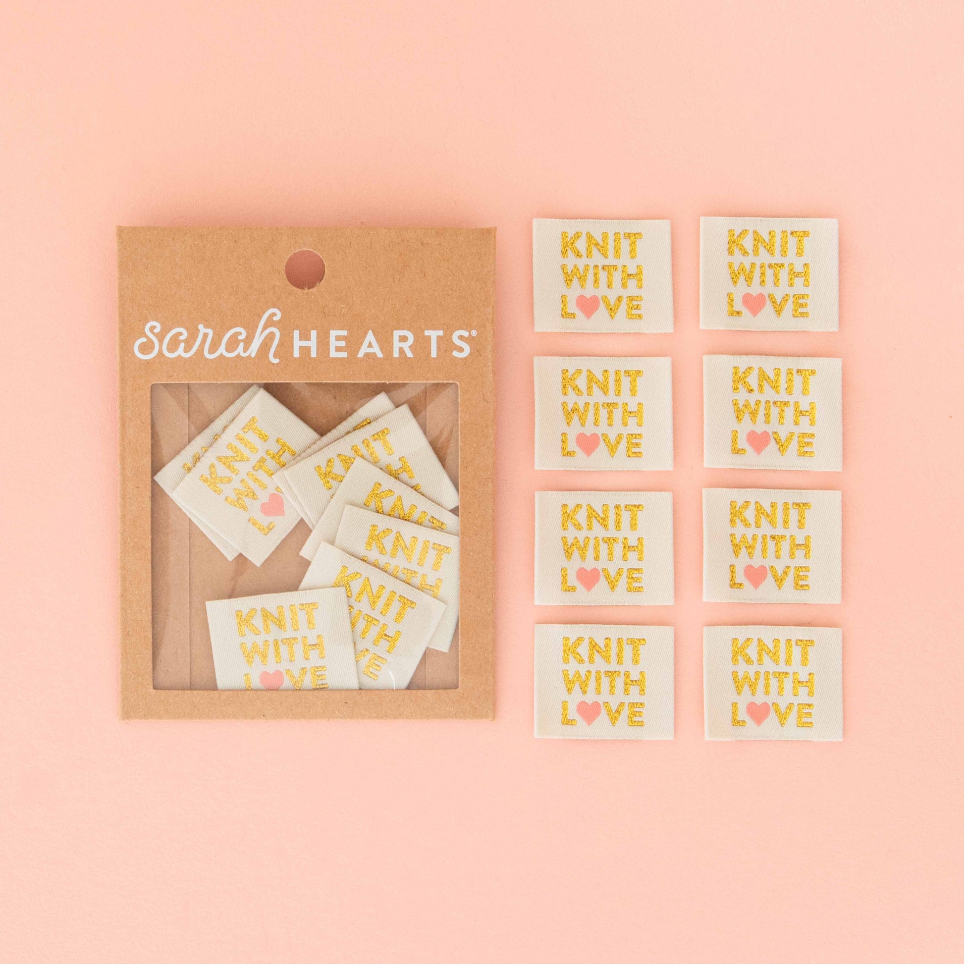 Sarah Hearts Knit with Love Woven Labels Labels