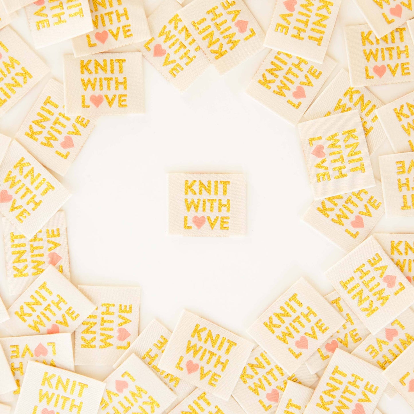 Sarah Hearts Knit with Love Woven Labels Labels