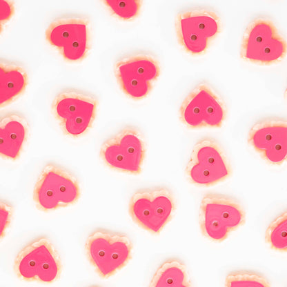 Sarah Hearts Pink Sweet Heart Large 1" Buttons Button