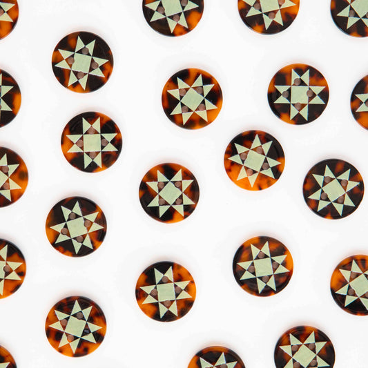 Sarah Hearts Quilt Star Large 1" Buttons Button