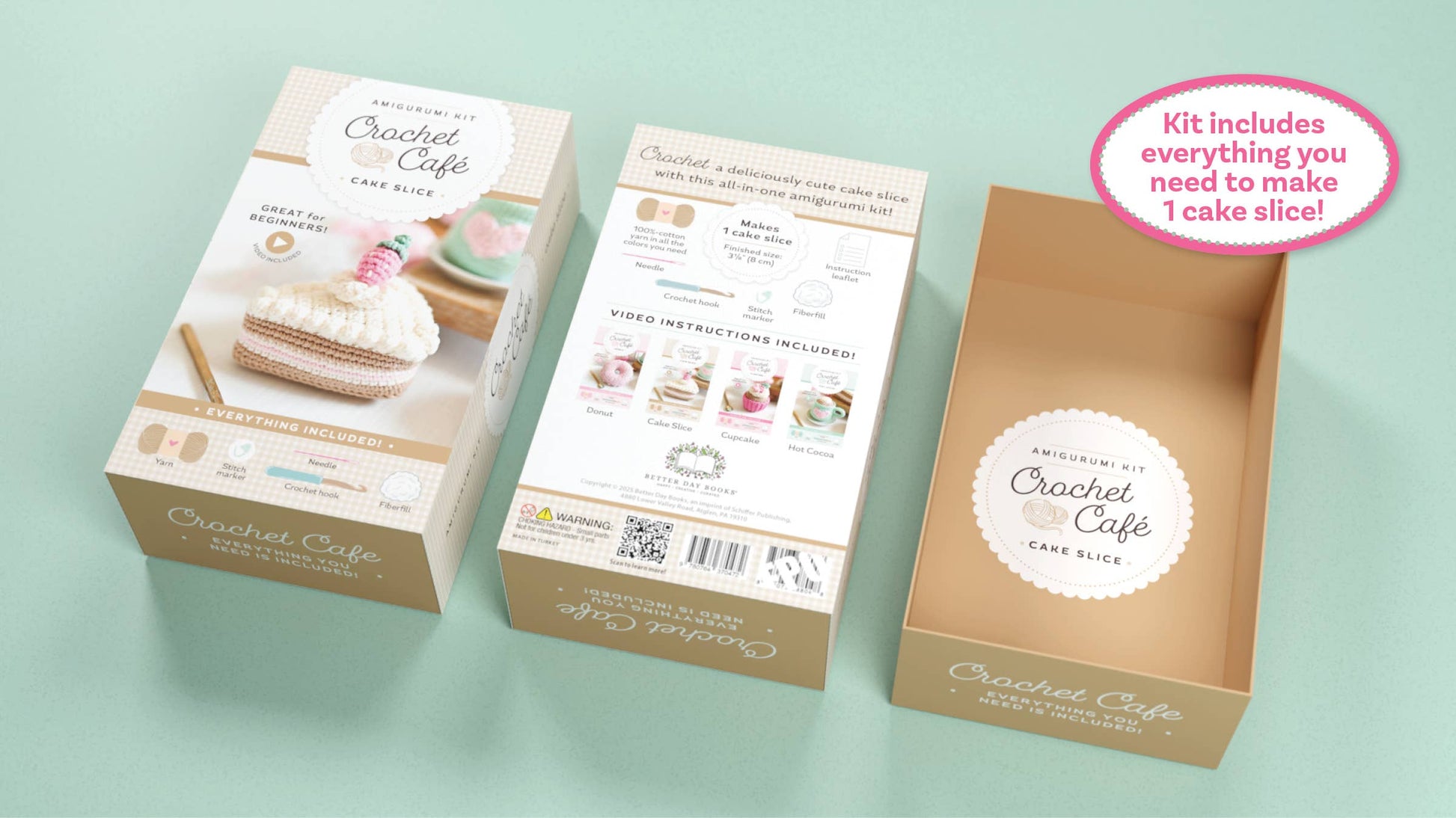 Schiffer Publishing Crochet Café Amigurumi Kit Cake Slice Craft Kits