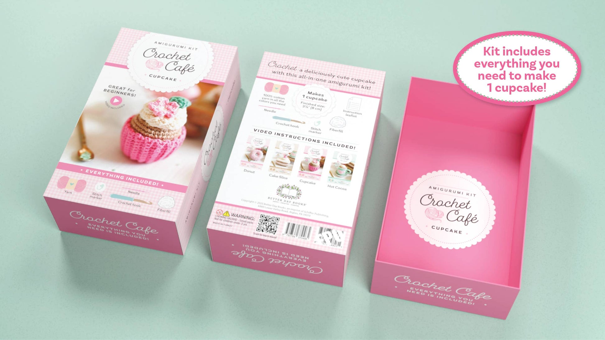 Schiffer Publishing Crochet Café Amigurumi Kit Cupcake Craft Kits