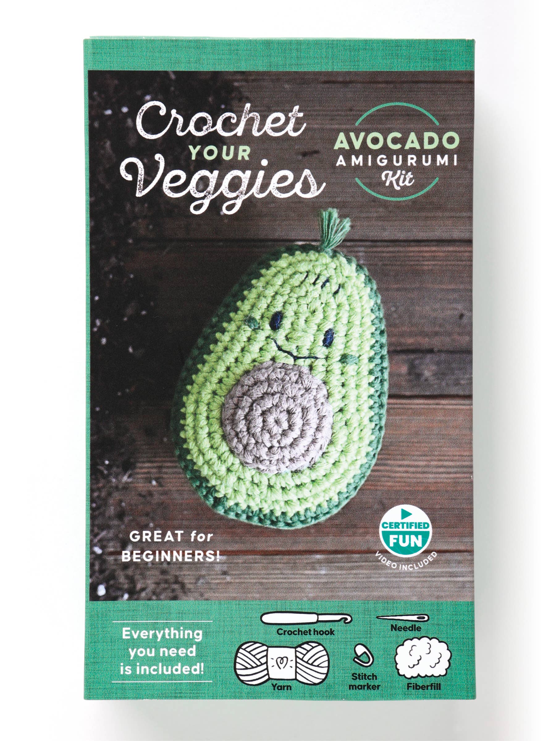 Schiffer Publishing Crochet Your Veggies Amigurumi Kit Avocado Craft Kits