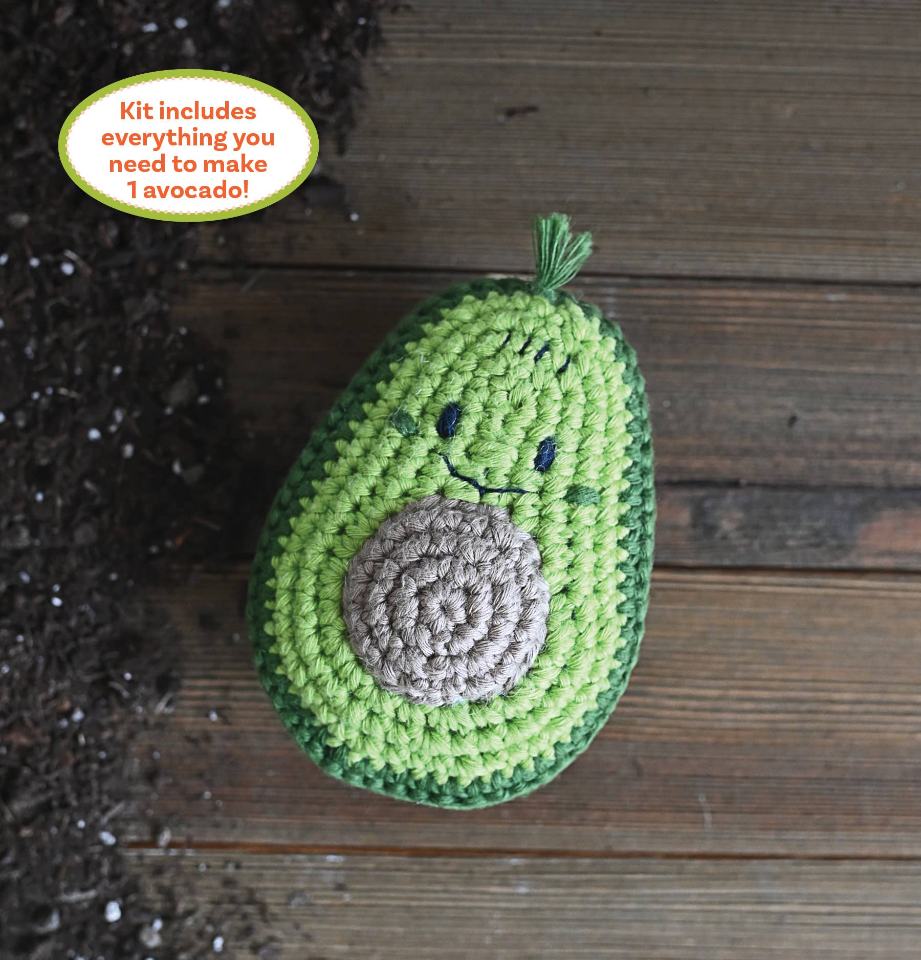 Schiffer Publishing Crochet Your Veggies Amigurumi Kit Avocado Craft Kits