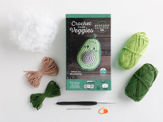 Schiffer Publishing Crochet Your Veggies Amigurumi Kit Avocado Craft Kits