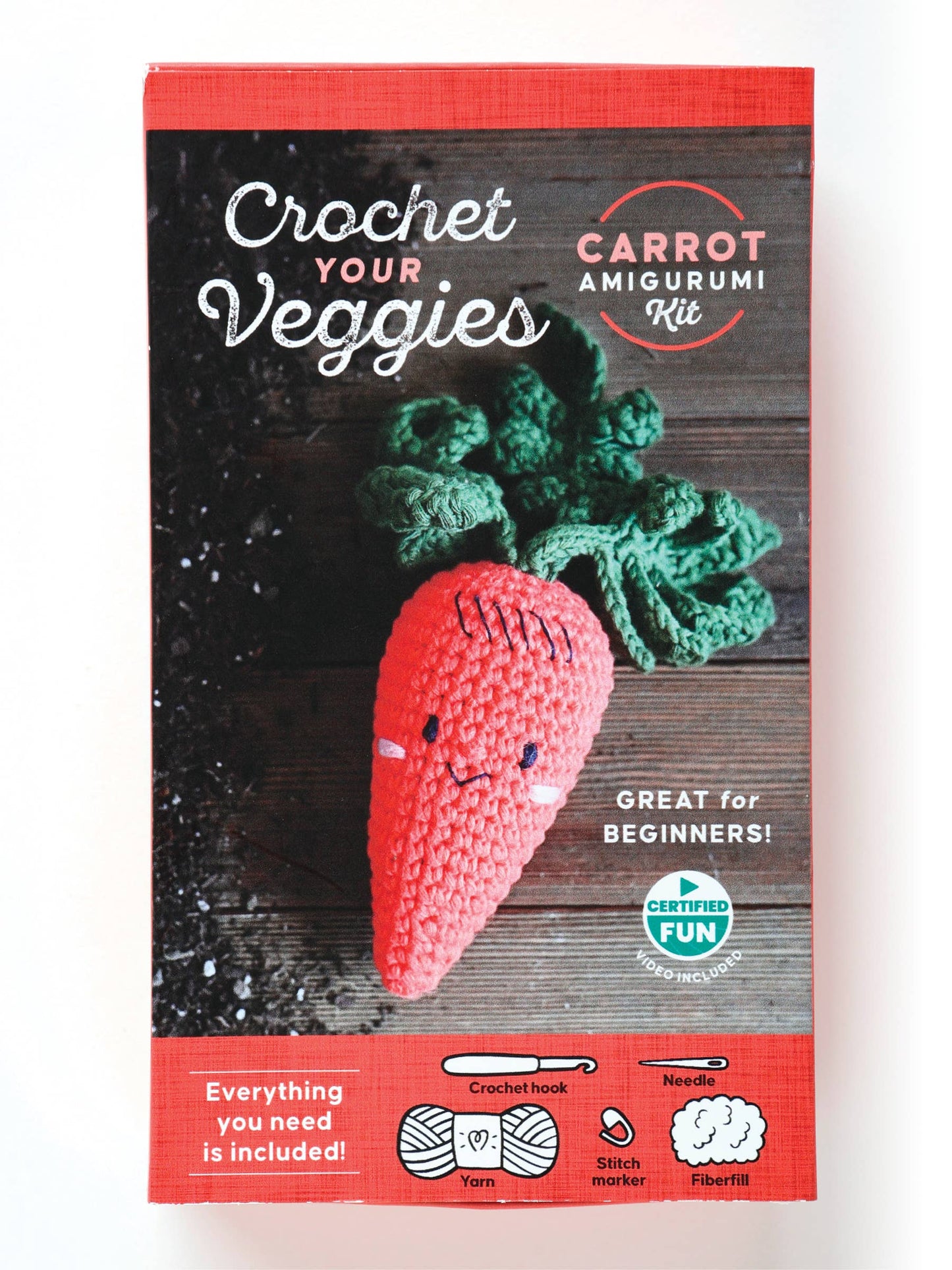 Schiffer Publishing Crochet Your Veggies Amigurumi Kit Carrot Craft Kits