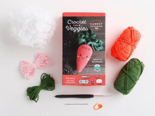 Schiffer Publishing Crochet Your Veggies Amigurumi Kit Carrot Craft Kits