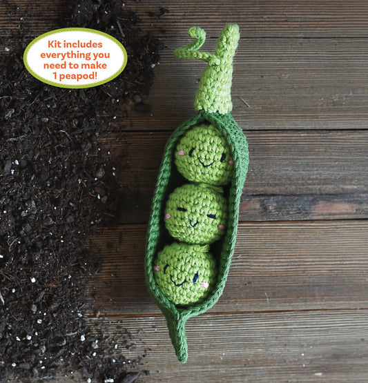 Schiffer Publishing Crochet Your Veggies Amigurumi Kit Peapod Craft Kits