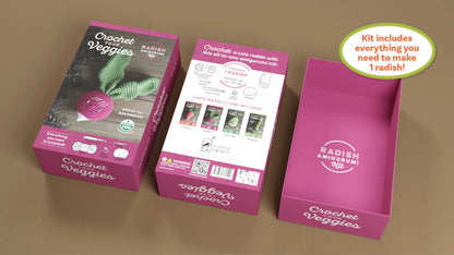Schiffer Publishing Crochet Your Veggies Amigurumi Kit Radish Craft Kits