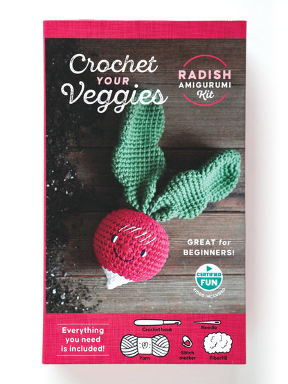 Schiffer Publishing Crochet Your Veggies Amigurumi Kit Radish Craft Kits