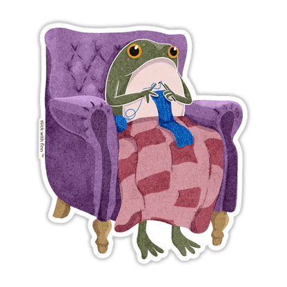 Stick With Finn Crocheting Frogson Sticker Sticker