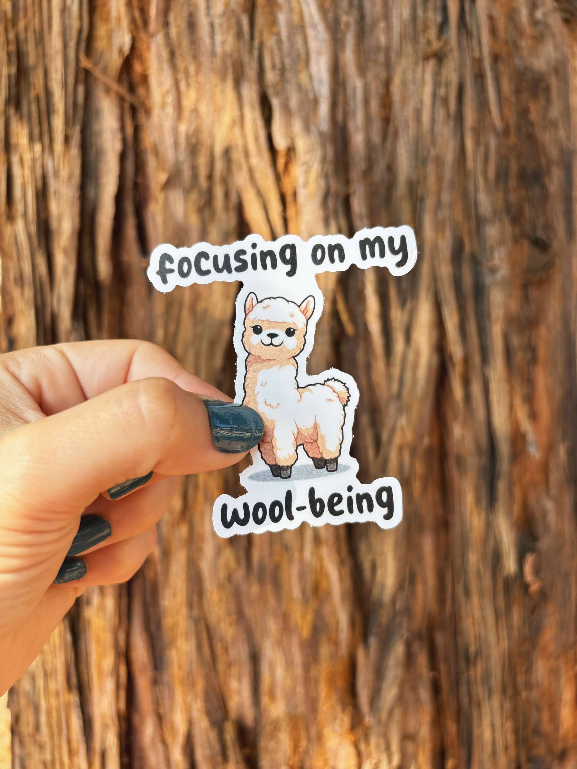 Stick With Finn Llama "Wool-Being" Sticker Sticker