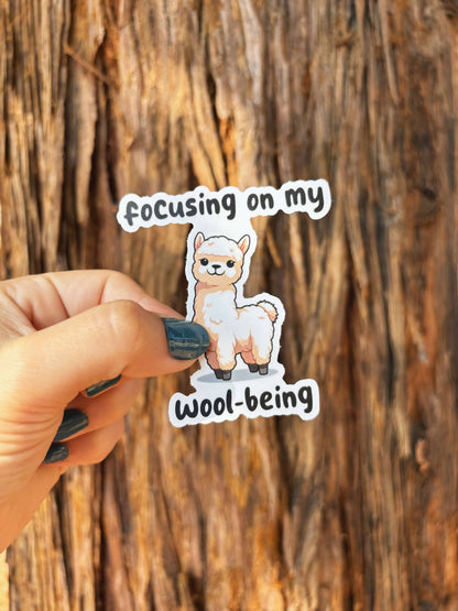Stick With Finn Llama "Wool-Being" Sticker Sticker