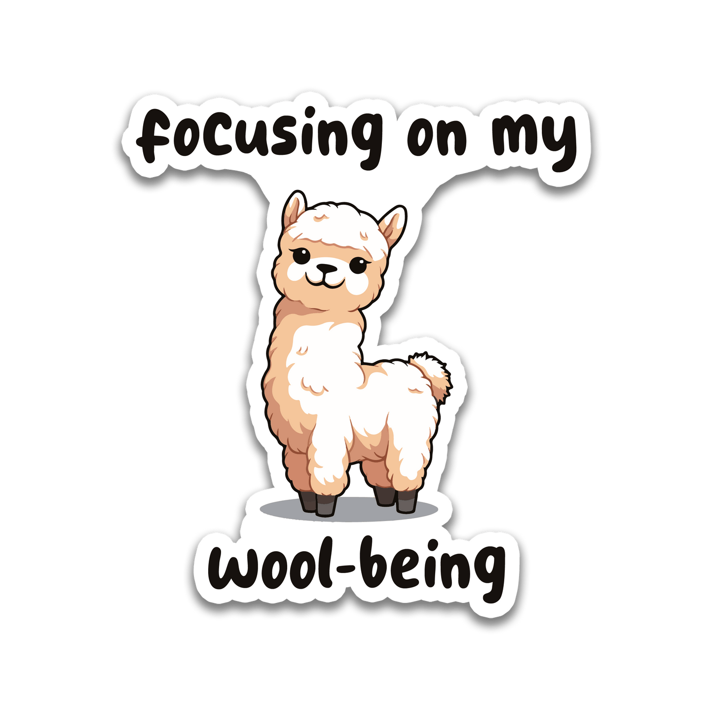 Stick With Finn Llama "Wool-Being" Sticker Sticker