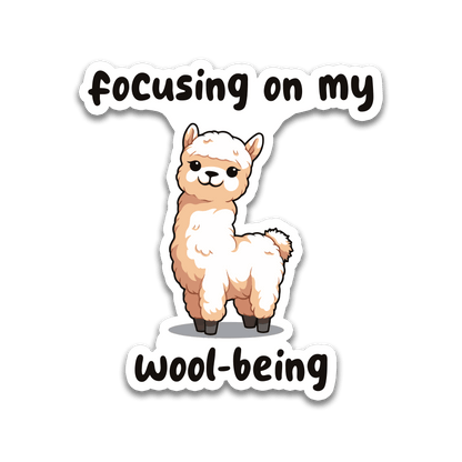 Stick With Finn Llama "Wool-Being" Sticker Sticker