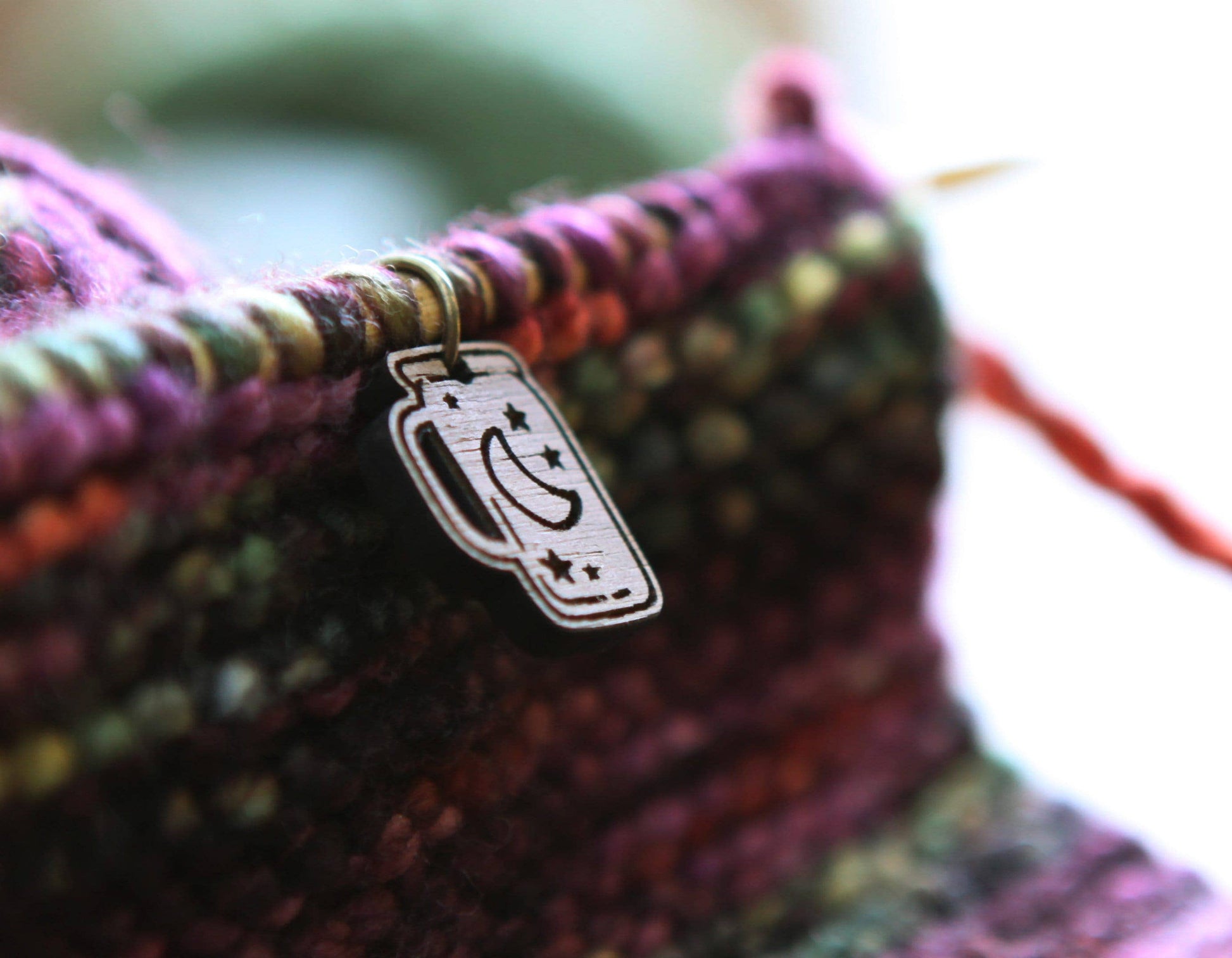 Sunrise Grove Apothecary Knitting Stitch Markers Walnut Set of 6 Stitch markers