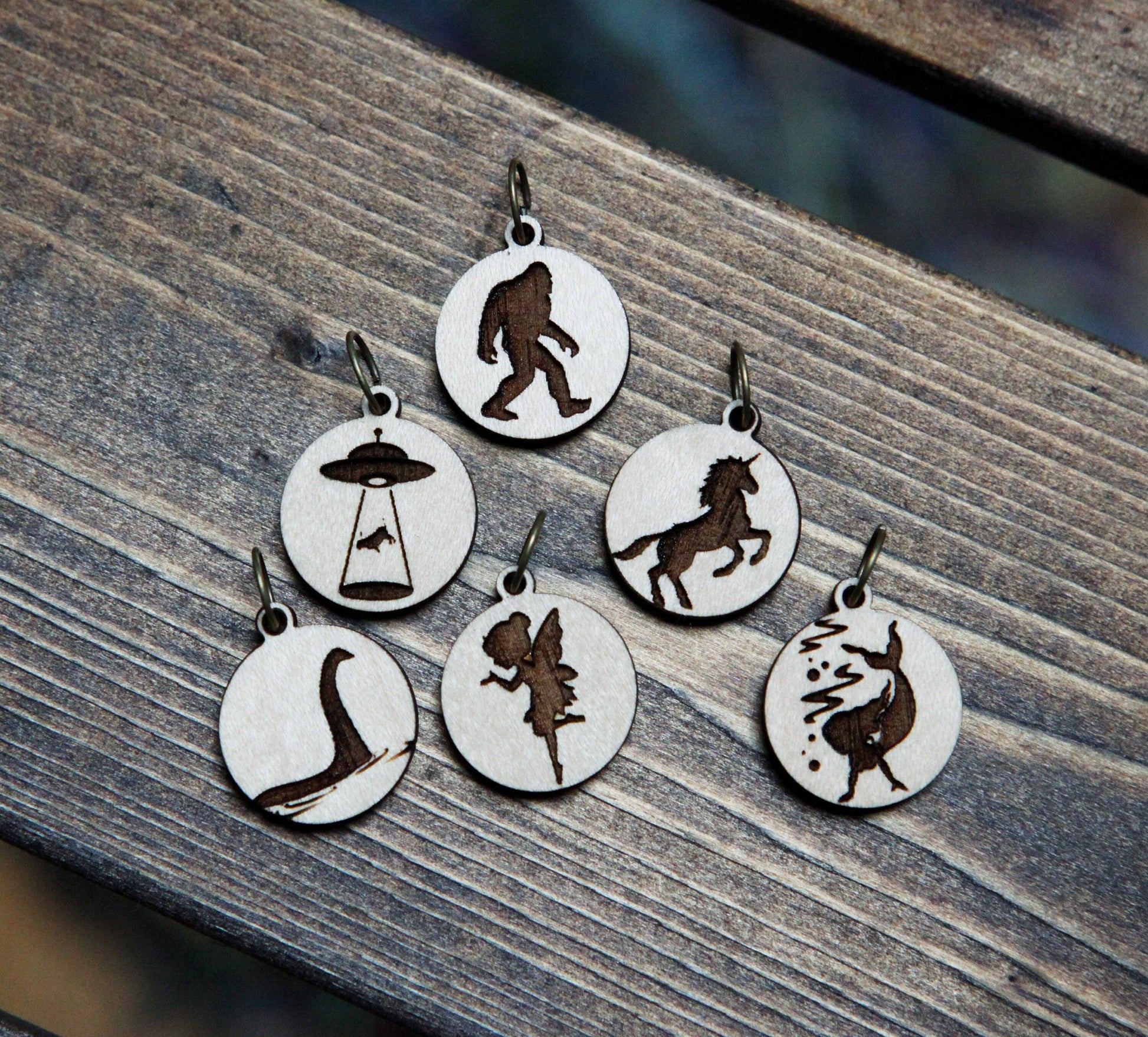 Sunrise Grove Cryptid Mythical Creatures Knitting Stitch Markers Set of 6 Stitch Markers