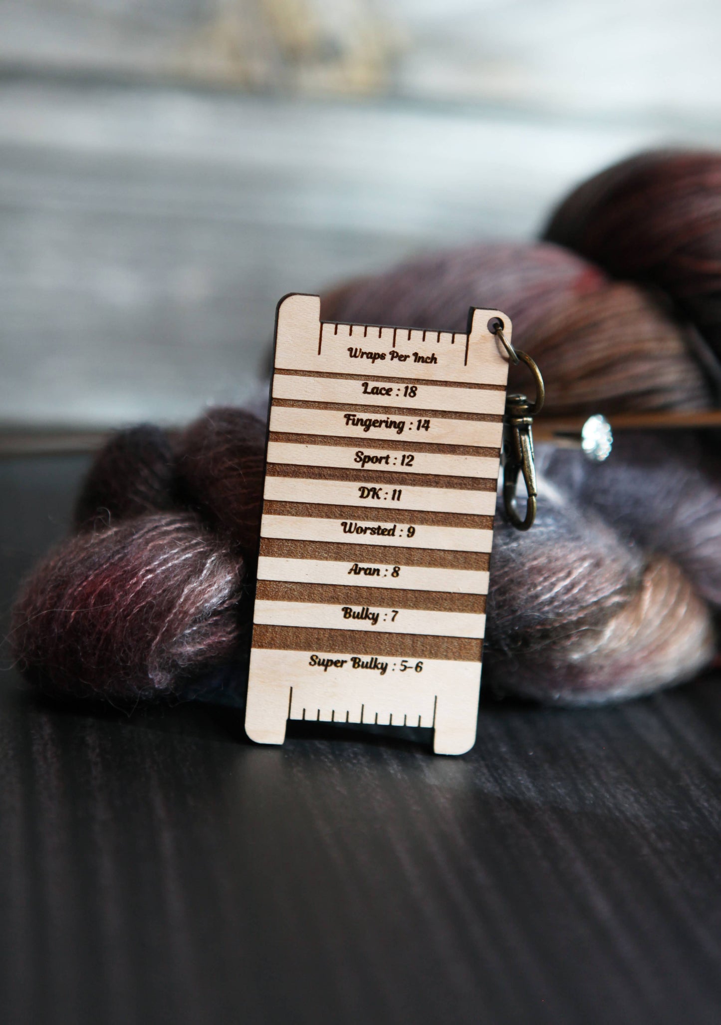 Sunrise Grove Forest Deer Spinners Maple WPI Ruler Yarn Gauge Control Gauge Rulers