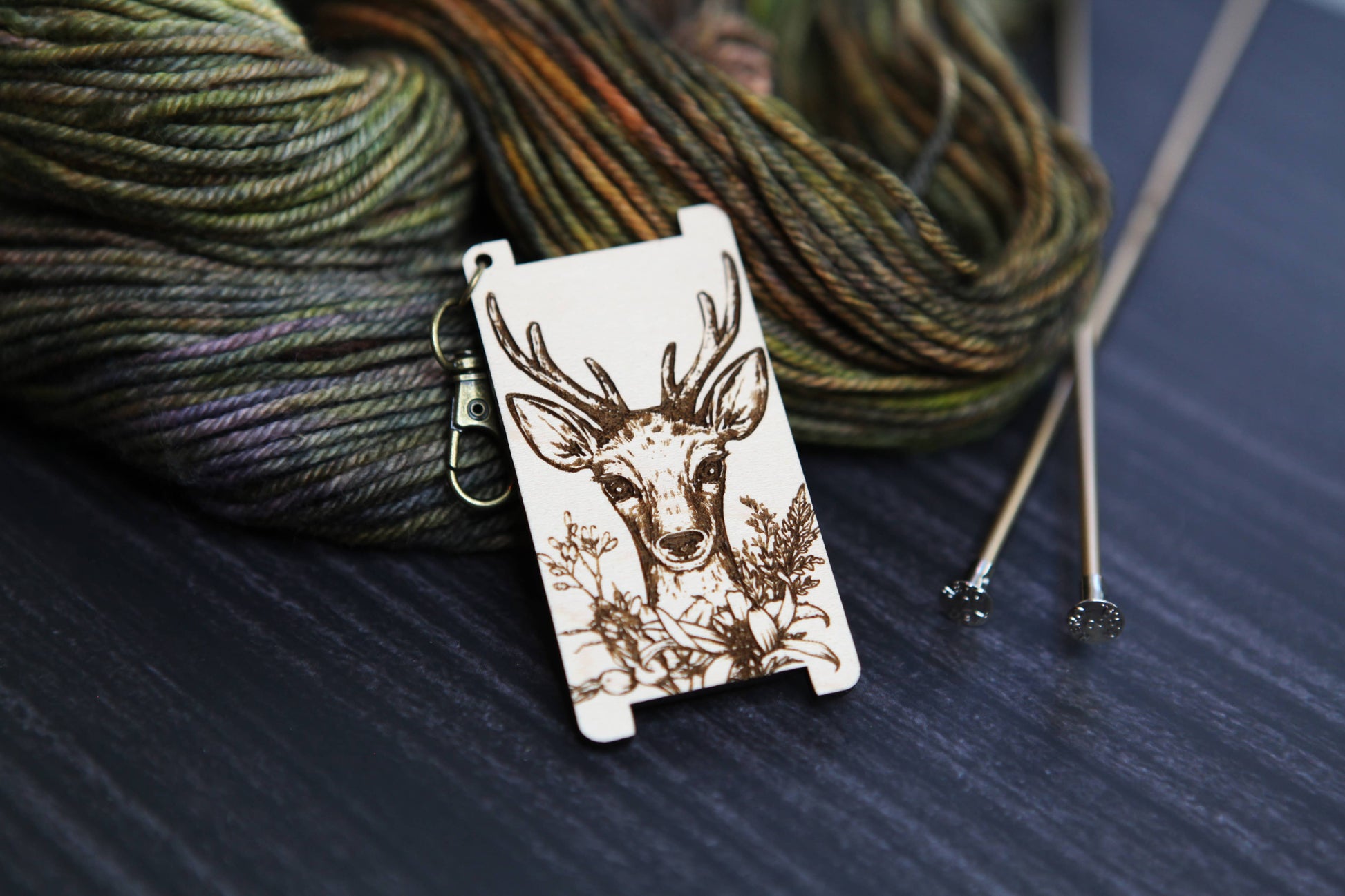 Sunrise Grove Forest Deer Spinners Maple WPI Ruler Yarn Gauge Control Gauge Rulers