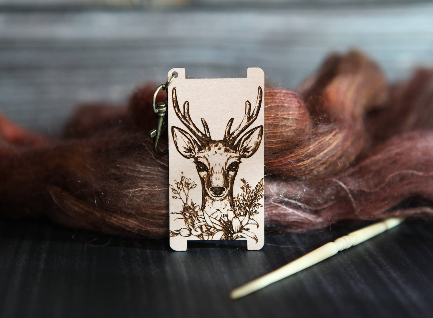 Sunrise Grove Forest Deer Spinners Maple WPI Ruler Yarn Gauge Control Gauge Rulers