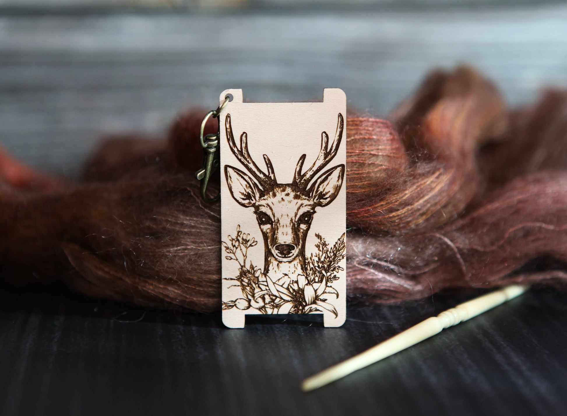 Sunrise Grove Forest Deer Spinners Maple WPI Ruler Yarn Gauge Control Gauge Rulers