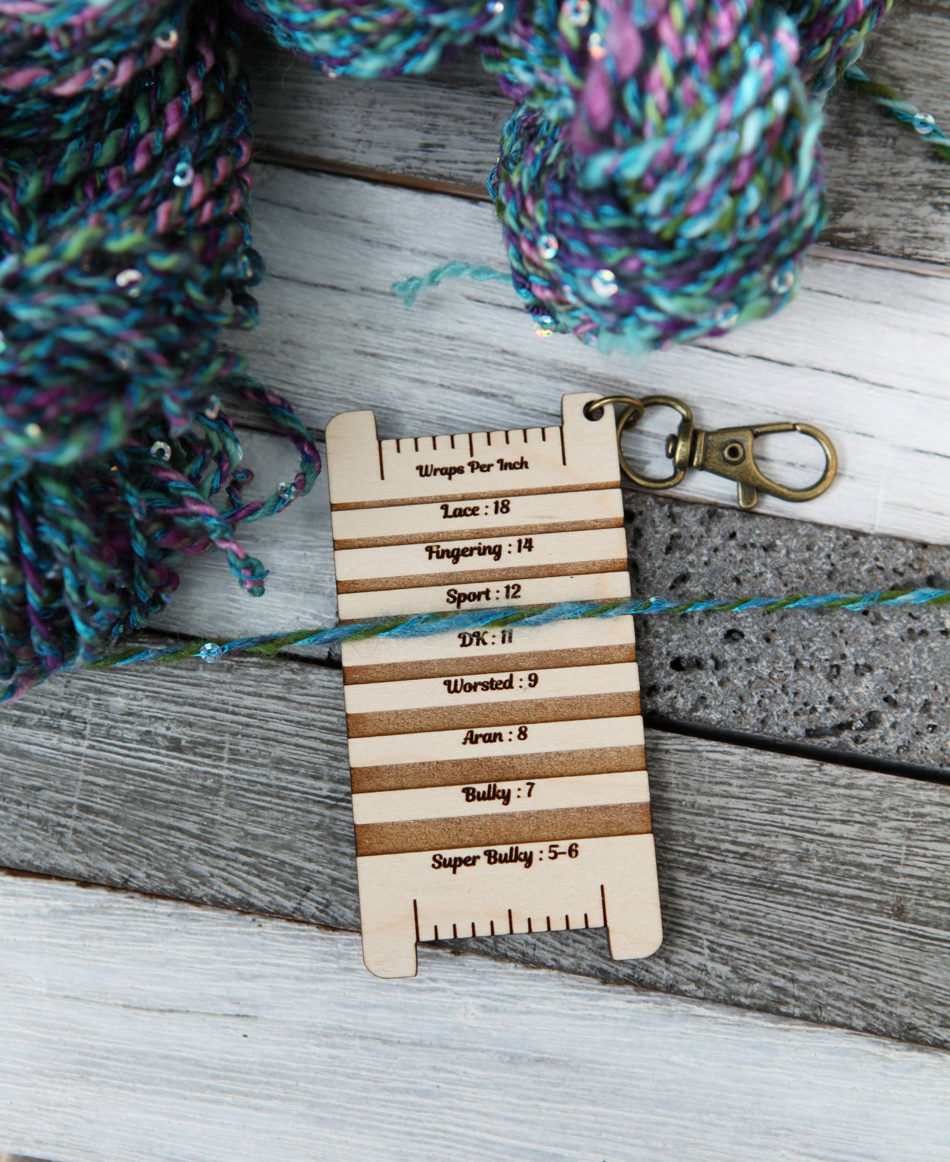 Sunrise Grove Forest Deer Spinners Maple WPI Ruler Yarn Gauge Control Gauge Rulers