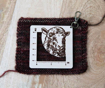 Sunrise Grove Maple Sheep Gauge Ruler with Bronze Clasp Gauge Rulers