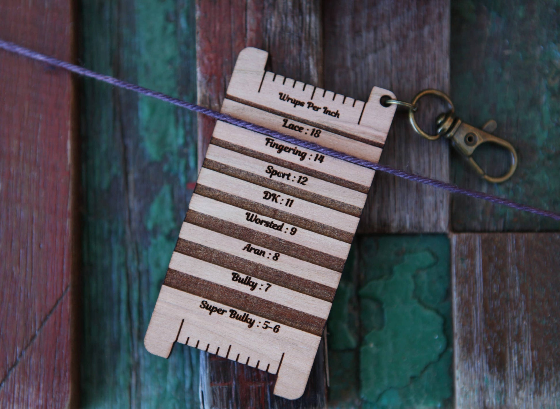 Sunrise Grove Raven Antique Books Yarn WPI Control Tool Cherry Gauge Gauge Rulers