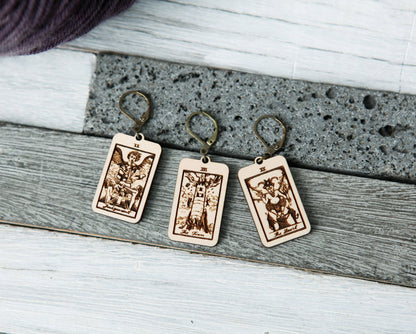 Sunrise Grove Tarot Knitting Progress Keepers & Stitch Markers Set of 3 Notions and Tools
