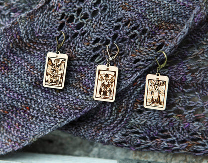 Sunrise Grove Tarot Knitting Progress Keepers & Stitch Markers Set of 3 Stitch markers