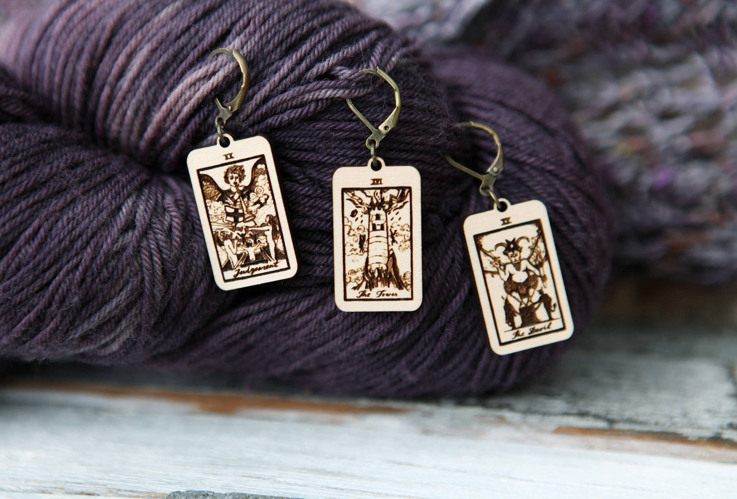 Sunrise Grove Tarot Knitting Progress Keepers & Stitch Markers Set of 3 Stitch markers