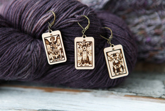 Sunrise Grove Tarot Knitting Progress Keepers & Stitch Markers Set of 3 Stitch markers