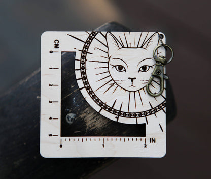 Sunrise Grove Witchy Cat Gauge Swatch Ruler for Knitting & Crochet Gauge Rulers