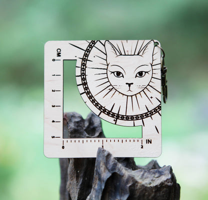 Sunrise Grove Witchy Cat Gauge Swatch Ruler for Knitting & Crochet Notions and Tools