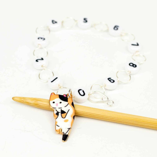 Twice Sheared Sheep Calico Cat Circle Chain Row Counter Stitch Markers