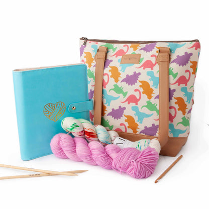 Twice Sheared Sheep Dino Mega Trinity Bag – Large Zippered Knitting Project Bag Bags