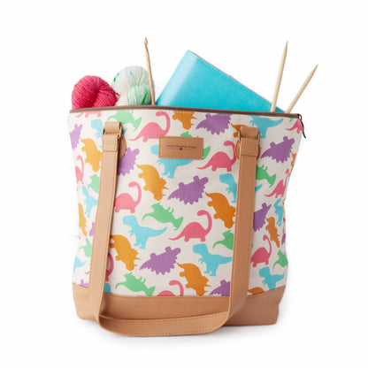 Twice Sheared Sheep Dino Mega Trinity Bag – Large Zippered Knitting Project Bag Bags