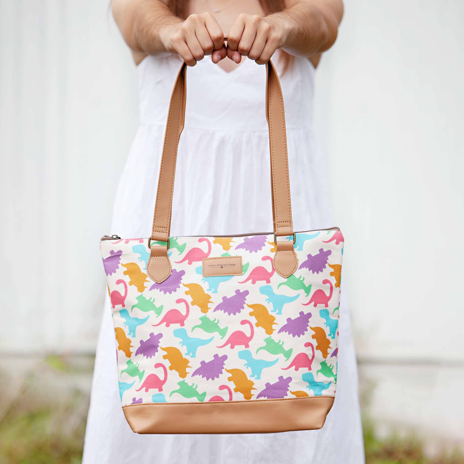 Twice Sheared Sheep Dino Mega Trinity Bag – Large Zippered Knitting Project Bag Bags