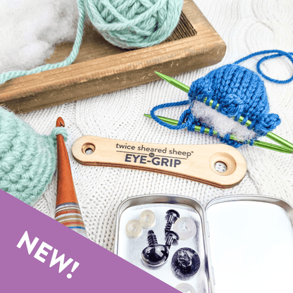 Twice Sheared Sheep Eye Grip - Amigurumi Safety Eye Tool Crochet Hooks