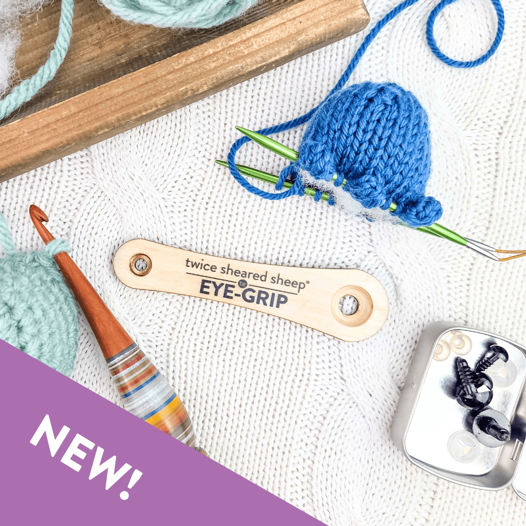 Twice Sheared Sheep Eye Grip - Amigurumi Safety Eye Tool Crochet Hooks