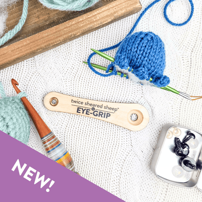 Twice Sheared Sheep Eye Grip - Amigurumi Safety Eye Tool Crochet Hooks
