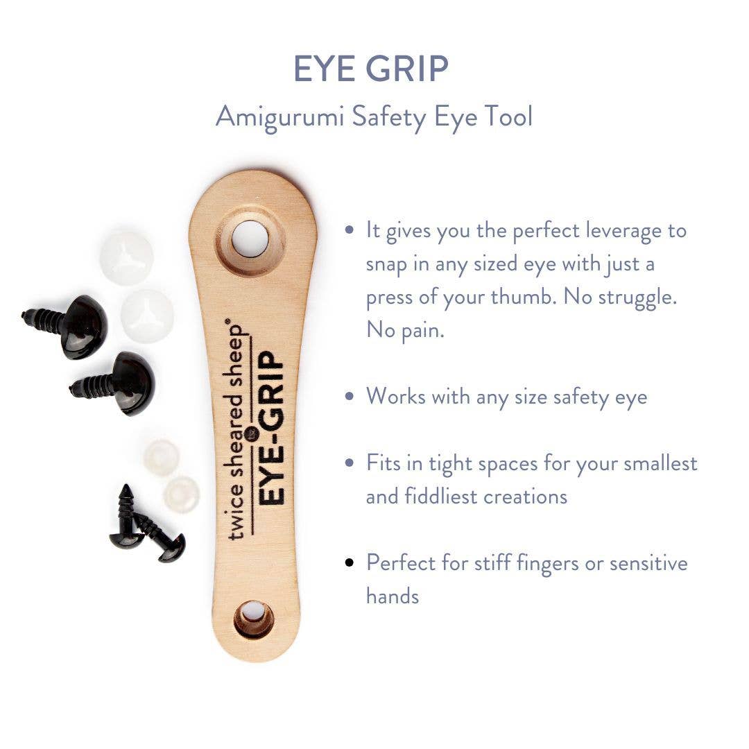 Twice Sheared Sheep Eye Grip - Amigurumi Safety Eye Tool Crochet Hooks