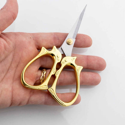 Twice Sheared Sheep Golden Cat Embroidery Scissors Scissors