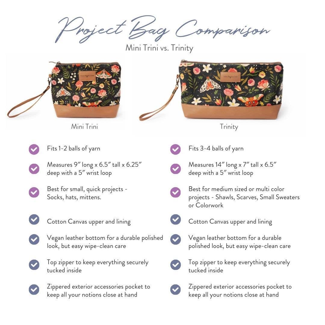 Twice Sheared Sheep Mini Trini Bag – Small Zippered Sock Project Bag - Maisy the Highland Cow Tote Bags