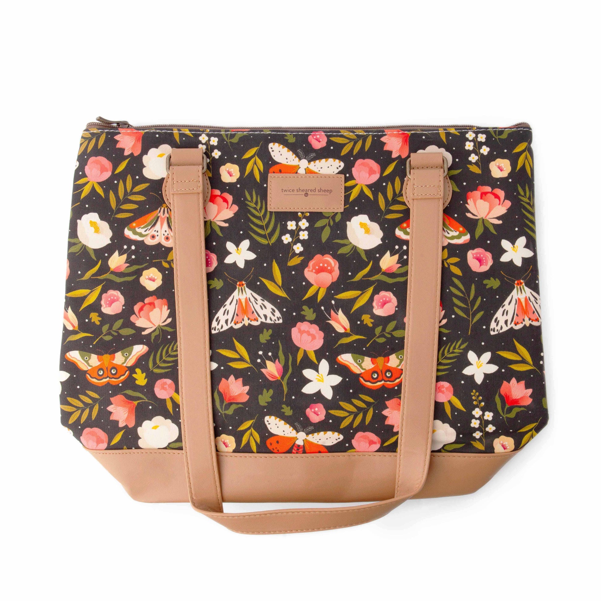 Twice Sheared Sheep Night Forest Mega Trinity Bag – Large Zippered Knitting Project Bag Tote Bags