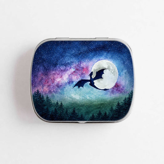 Twice Sheared Sheep Small (hinge style) Dragon Moon Stitch Marker Storage Tin Notion Tins